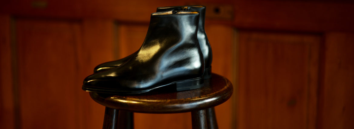 ENZO BONAFE(エンツォボナフェ) ART.3993 Zip up Boots Du Puy Vitello デュプイ社ボックスカーフ ダブルストラップブーツ NERO (ブラック) made in italy (イタリア製) 2020 秋冬新作 【入荷しました】【フリー分発売開始】愛知 名古屋 Alto e Diritto altoediritto アルトエデリット