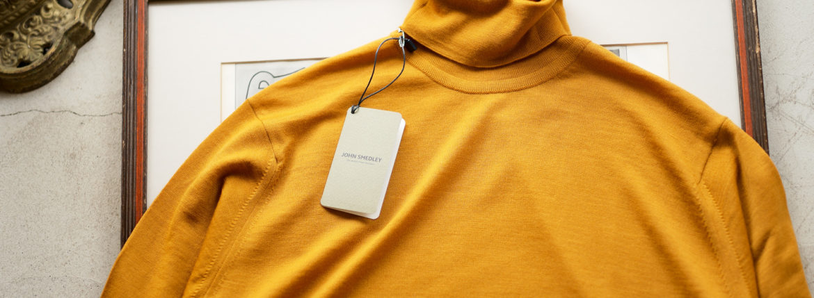 JOHN SMEDLEY (ジョンスメドレー) RENOLD (レノルド) 30G Merino Wool (30ゲージメリノウール) タートルネックセーター SAFFRON (サフラン) Made in England (イギリス製) 2020 秋冬新作 愛知　名古屋 Alto e Diritto altoedirtto アルトエデリット