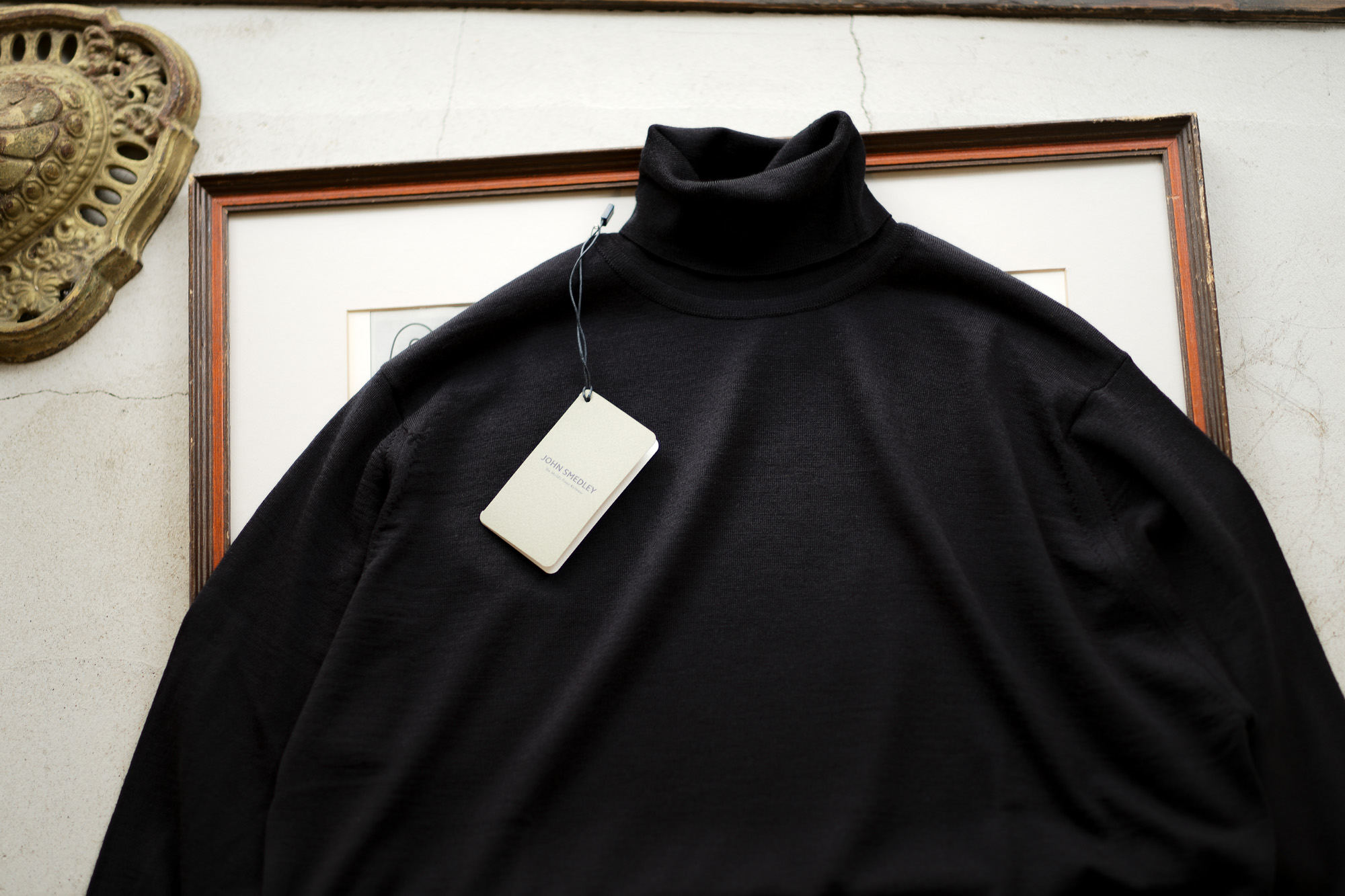 JOHN SMEDLEY (ジョンスメドレー) RENOLD (レノルド) 30G Merino Wool (30ゲージメリノウール) タートルネックセーター BLACK (ブラック) Made in England (イギリス製) 2020 秋冬新作 愛知　名古屋 Alto e Diritto altoedirtto アルトエデリット 