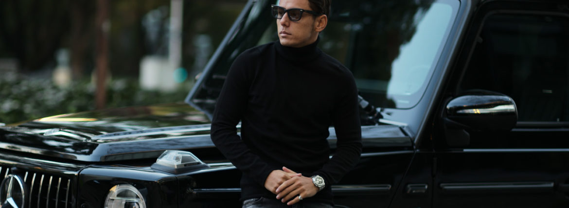 lucien pellat-fine (ルシアン ペラフィネ) Cashmere Roll Neck Sweater カシミア タートルネック セーター BLACK (ブラック) made in scotland (スコットランド製) 2020 秋冬新作 【入荷しました】【フリー分発売開始】愛知 名古屋 Alto e Diritto altoediritto アルトエデリット