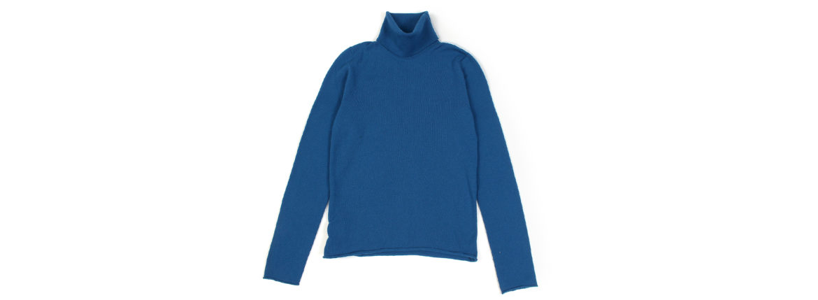 lucien pellat-fine (ルシアン ペラフィネ) Cashmere Roll Neck Sweater カシミア タートルネック セーターPETREL (ブルー) made in scotland (スコットランド製) 2020 秋冬新作 【Alto e Diritto 別注 // 無地】【入荷しました】【フリー分発売開始】愛知 名古屋 Alto e Diritto altoediritto アルトエデリット