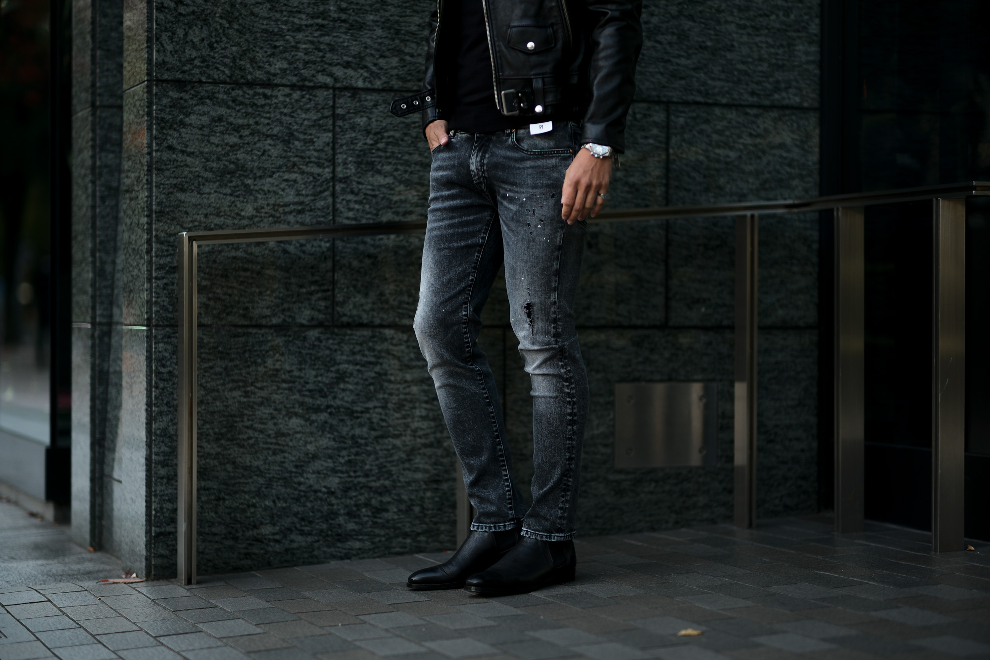 PT TORINO DENIM (ピーティートリノデニム) ROCK (ロック) SKINNY FIT (スキニーフィット) ストレッチ クラッシュ デニムパンツ BLACK (ブラック・LT24) 2021春夏 【ご予約受付中】愛知 名古屋 Alto e Diritto altoediritto アルトエデリット