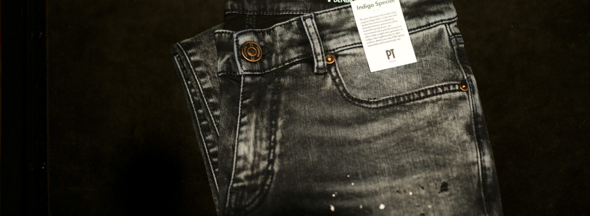 PT TORINO DENIM (ピーティートリノデニム) ROCK (ロック) SKINNY FIT (スキニーフィット) ストレッチ クラッシュ デニムパンツ BLACK (ブラック・LT24) 2021春夏 【ご予約受付中】愛知 名古屋 Alto e Diritto altoediritto アルトエデリット