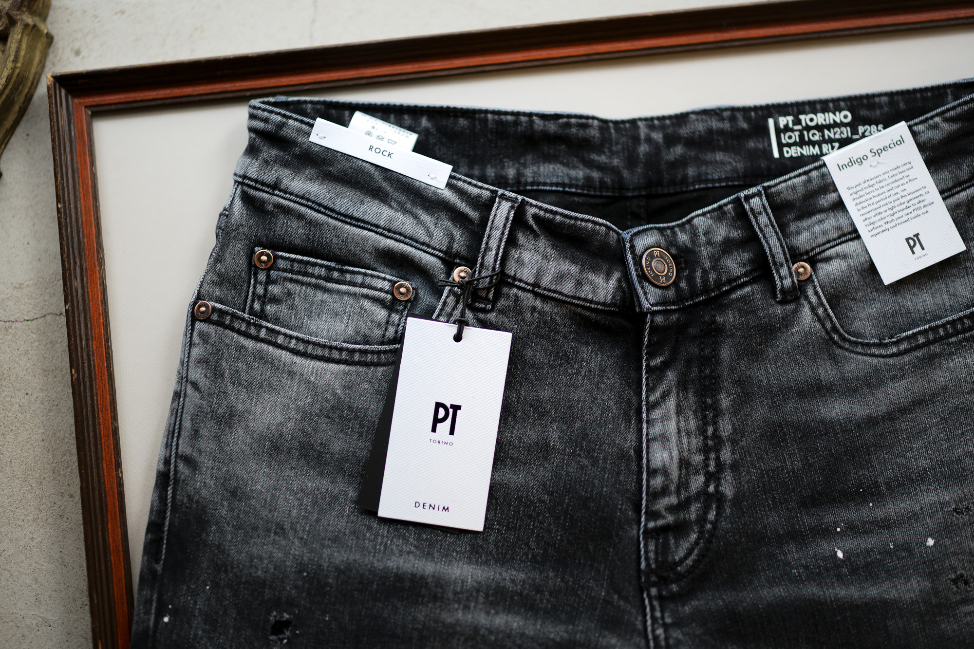 PT TORINO DENIM (ピーティートリノデニム) ROCK (ロック) SKINNY FIT (スキニーフィット) ストレッチ クラッシュ デニムパンツ BLACK (ブラック・LT24) 2021春夏 【ご予約受付中】愛知 名古屋 Alto e Diritto altoediritto アルトエデリット