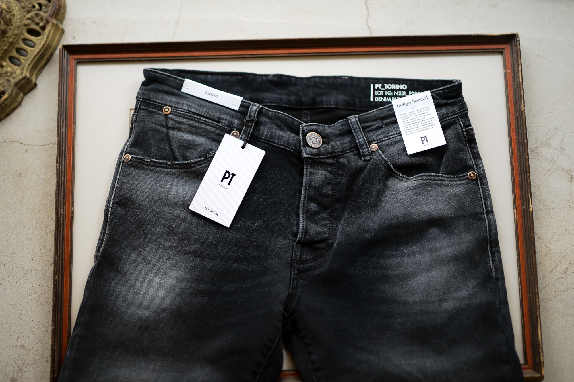 PT TORINO DENIM (ピーティートリノデニム) SWING (スイング) SUPER SLIM FIT (スーパースリムフィット) ストレッチ ワンウォッシュ デニムパンツ BLACK (ブラック・DK29) 2021春夏 【ご予約受付中】愛知 名古屋 Alto e Diritto altoediritto アルトエデリット