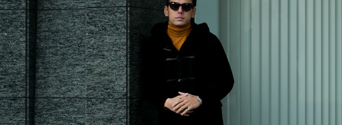 SILENCE(サイレンス) Mouton Duffle Coat D.F.MERINO SPAGNOLO (ミディアムヘアームートン) ムートン ダッフルコート NERO (ブラック) Made in italy (イタリア製) 2020 秋冬 愛知 名古屋 Alto e Diritto アルトエデリット