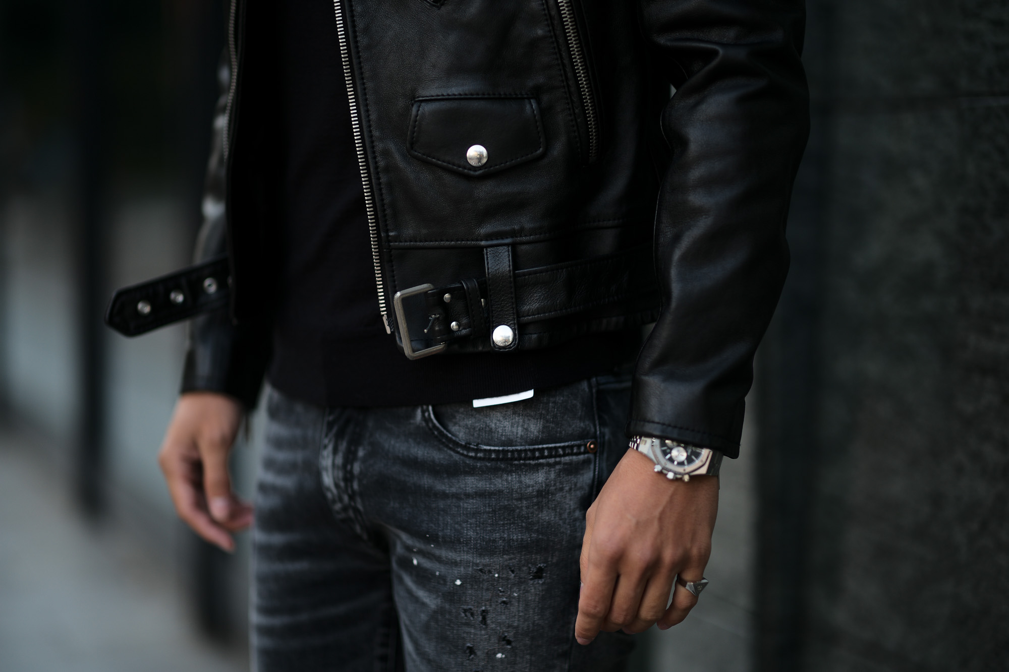 CELINE (セリーヌ) CLASSIC BIKER CALF SKIN (クラシックバイカー カーフスキン) カーフレザー ダブル ライダース ジャケット BLACK (ブラック) Made in italy (イタリア製) 2020 秋冬新作 愛知　名古屋 Alto e Diritto altoediritto アルトエデリット 44 46 48 50 52 54