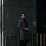 De Petrillo (デ ペトリロ) PETRUCCI (ペトルッチ) カシミアウールツイード グレンチェック バルカラー ベルテッド コート BLACK × GREY (ブラック × グレー・607) Made in italy (イタリア製) 2020 秋冬新作のイメージ