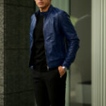 EMMETI(エンメティ) JURI(ユリ) Lambskin Nappa Silk (ラムナッパシルクレザー) シングルライダース レザージャケット BLUE OPAL (ブルー) made in italy (イタリア製) 2021 春夏 【ご予約受付中】【Special Color】のイメージ