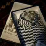 Finamore(フィナモレ) SEUL ITALIAN COLOR THOMAS MASON トーマスメイソン ワンピースカラー ストライプシャツ BLACK×WHITE(ブラック×ホワイト・07) made in italy (イタリア製) 2021春夏 【Alto e Diritto別注】【Special Model】【ご予約受付中】のイメージ