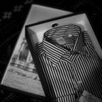 Finamore(フィナモレ) SEUL ITALIAN COLOR THOMAS MASON トーマスメイソン ワンピースカラー ストライプシャツ BLACK×WHITE(ブラック×ホワイト・07) made in italy (イタリア製)  2021春夏  【Alto e Diritto別注】【Special Model】【ご予約受付中】のイメージ