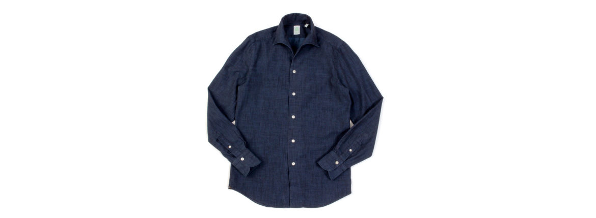 Finamore (フィナモレ) SEUL ITALIAN COLOR DENIM SHIRTS デニム ワンピースカラー シャツ STONEWASH (ストーンウォッシュ・02) made in italy (イタリア製) 2021 春夏新作 愛知　名古屋 Alto e Diritto altoediritto アルトエデリット デニムシャツ