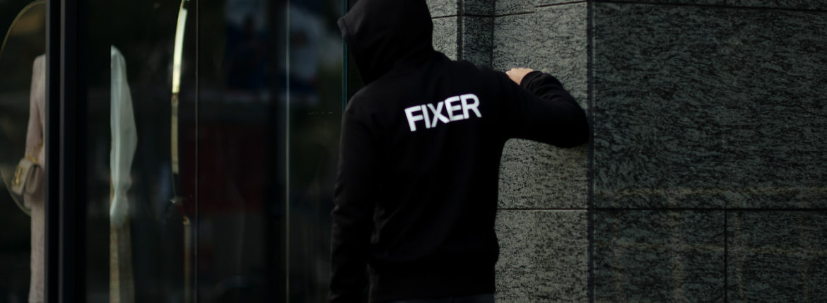 FIXER (フィクサー) FPK-01(エフピーケー01) Zip Up Hoodie ジップアップフーディー(バックプリント) BLACK (ブラック) 【ご予約受付中】【2022.8.22(Mon)～2022.9.11(Sun)】のイメージ