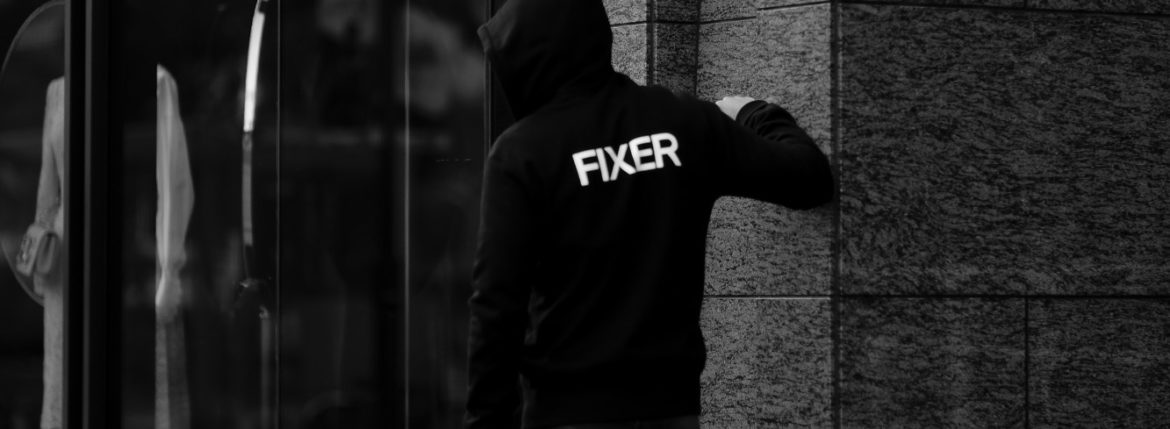 FIXER (フィクサー) FPK-01(エフピーケー01) Zip Up Hoodie ジップアップフーディー(バックプリント) BLACK (ブラック) 【ご予約開始します】【2020.12.14(Fri)～2020.12.26(Sat)】 愛知 名古屋 altoediritto アルトエデリット パーカー プリントロゴ ロゴプリント 肉厚 裏サーマル