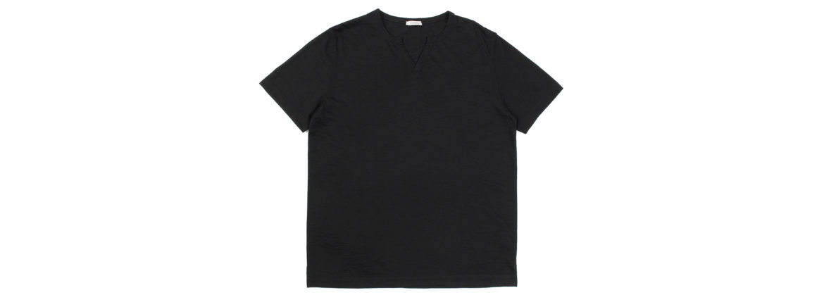 nomiamo (ノミアモ) Key Neck T-shirt 60/1 Super 100’s Wool ウォッシャブルウール キーネックTシャツ BLACK (ブラック) 2021 春夏 【Alto e Diritto別注】【Special限定モデル】愛知 名古屋 Altoediritto アルトエデリット カットソー 半袖Tシャツ