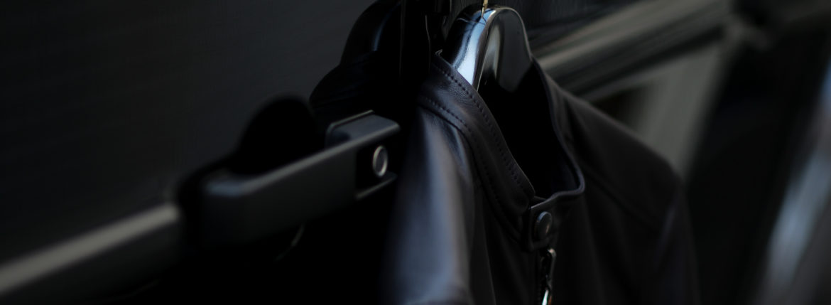 ALTACRUNA (アルタクルーナ) Reversible Leather Jacket (リバーシブル レザー ジャケット) Lamb Leather (ラムレザー) レザー × ナイロン リバーシブル シングルライダースジャケット NERO (ブラック・0010) Made in italy (イタリア製) 2021 春夏 愛知 名古屋 Alto e Diritto altoediritto アルトエデリット
