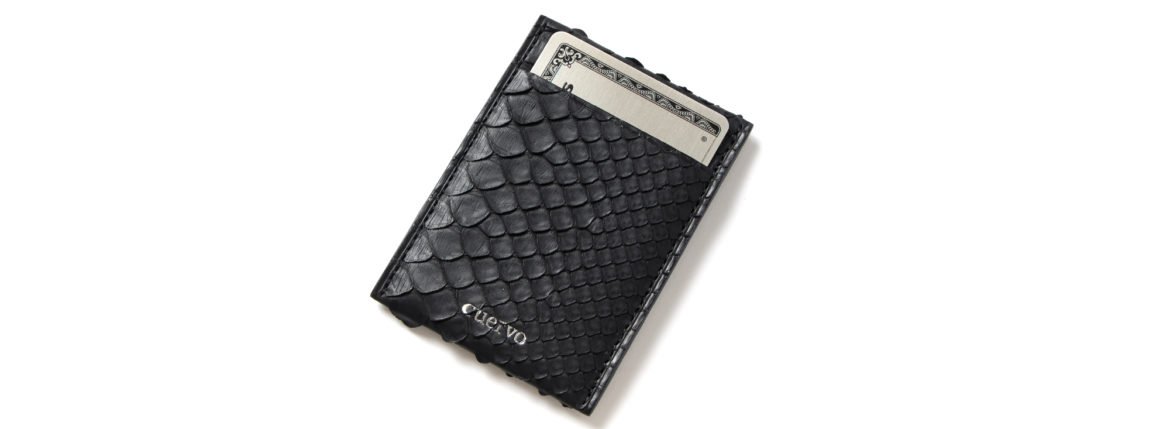 cuervo bopoha (クエルボ ヴァローナ) Thelonious (セロニアス) Python Leather (パイソンレザー) カードケース BLACK (ブラック) Made in Japan (日本製) 2021 愛知 名古屋 Alto e Diritto altoediritto アルトエデリット エキゾチックレザー