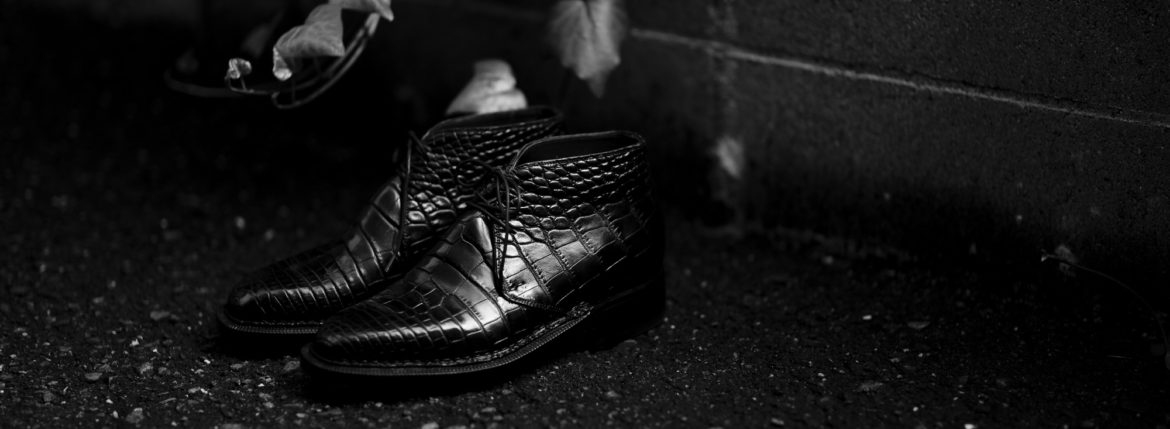 ENZO BONAFE (エンツォボナフェ) ART.3722 Crocodile Chukka boots クロコダイル Mat Crocodile Leather マット クロコダイル エキゾチックレザー チャッカブーツ NERO (ブラック) made in italy (イタリア製) 2021 秋冬 愛知　名古屋 Alto e Diritto altoediritto アルトエデリット 入荷しました