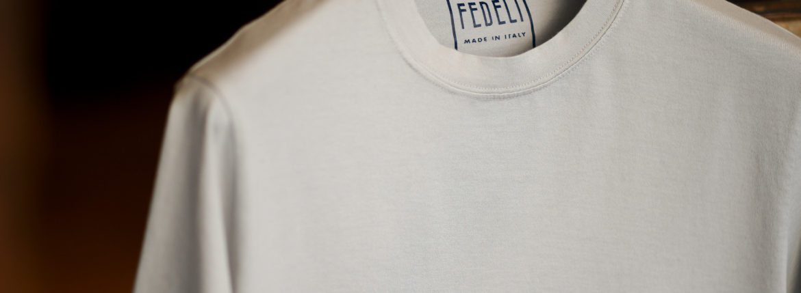 FEDELI(フェデリ) Crew Neck T-shirt (クルーネック Tシャツ) ギザコットン Tシャツ GRAY (グレー・55) made in italy (イタリア製) 2021 春夏【ご予約受付中】愛知 名古屋 altoediritto アルトエデリット スペシャルモデル TEE 半袖Ｔシャツ