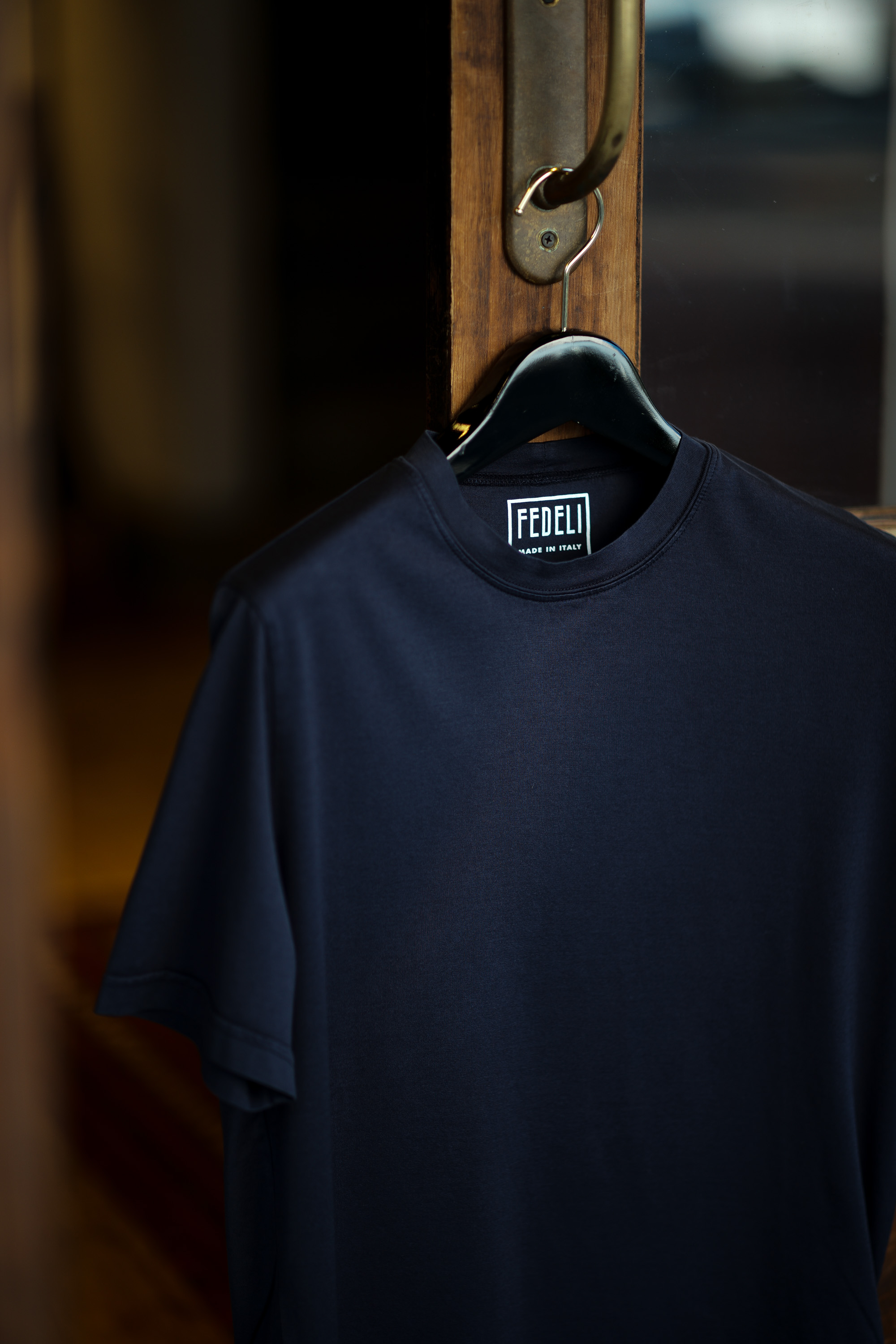 FEDELI(フェデリ) Crew Neck T-shirt (クルーネック Tシャツ) ギザコットン Tシャツ NAVY (ネイビー・626) made in italy (イタリア製) 2021 春夏【ご予約受付中】愛知 名古屋 altoediritto アルトエデリット スペシャルモデル TEE 半袖Ｔシャツ