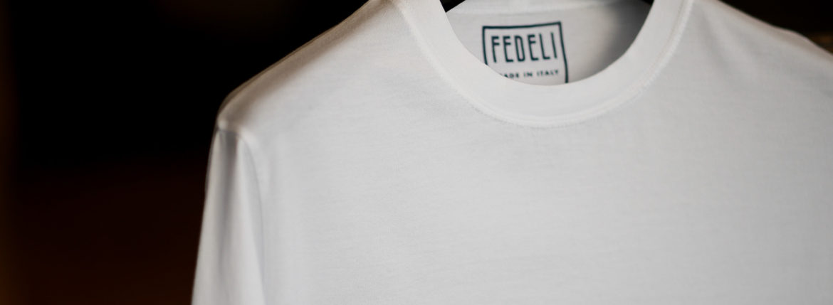 FEDELI(フェデリ) Crew Neck T-shirt (クルーネック Tシャツ) ギザコットン Tシャツ WHITE (ホワイト・41) made in italy (イタリア製) 2021 春夏【ご予約受付中】愛知 名古屋 altoediritto アルトエデリット スペシャルモデル TEE 半袖Ｔシャツ