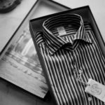 Finamore (フィナモレ) SEUL ITALIAN COLOR STRIPE SHIRTS (イタリアンカラーストライプシャツ) THOMAS MASON COTTON POPLIN RANDOM STRIPE (トーマスメイソン コットンポプリン ランダムストライプ) ワンピースカラー シャツ BLACK×WHITE (ブラック×ホワイト・01) made in italy (イタリア製) 2021 春夏【Alto e Diritto別注】【Special Model】のイメージ