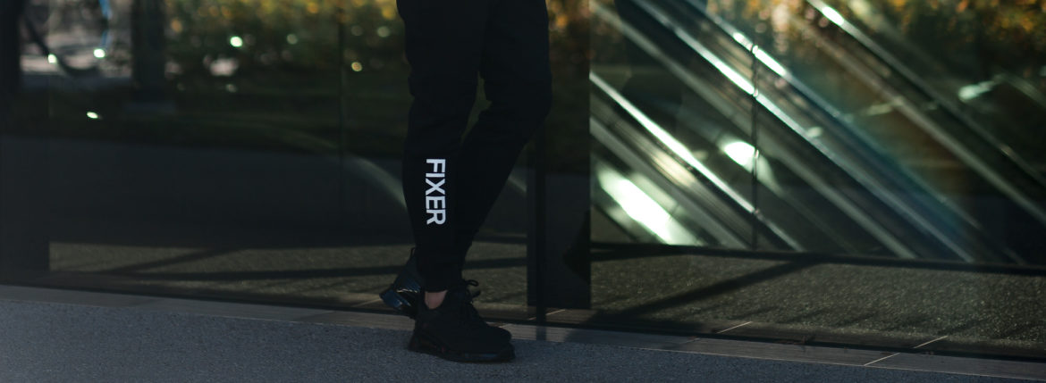 FIXER (フィクサー) FPT-01(エフピーティー01) Technical Jersey Jogger Pants テクニカルジャージー ジョガーパンツ BLACK (ブラック)のイメージ