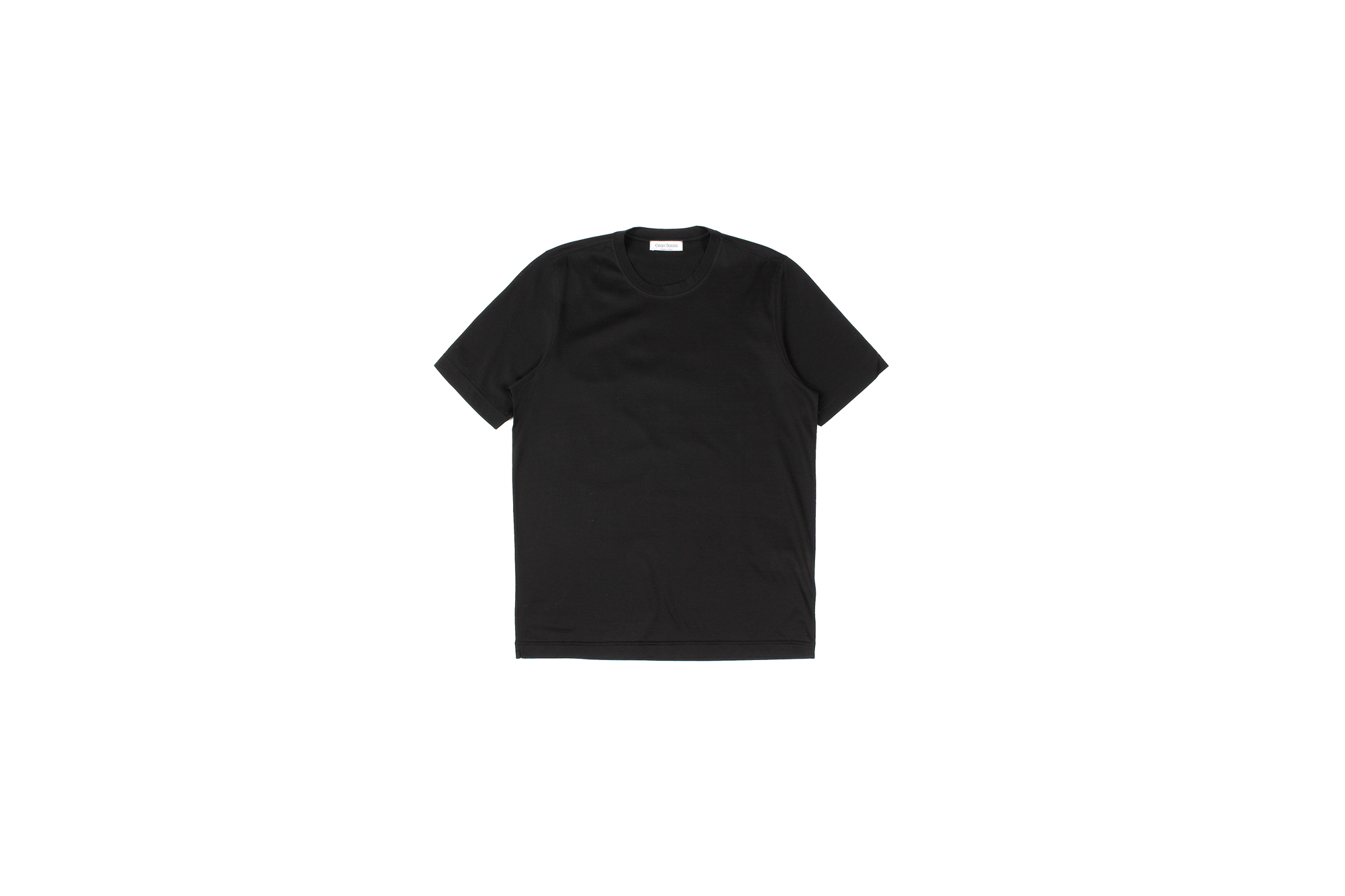 Gran Sasso (グランサッソ) Crew Neck T-shirt (クルーネック Tシャツ) Mercerised Cotton マーセライズドコットン Tシャツ BLACK (ブラック・099)　made in italy (イタリア製) 2021春夏新作 gransasso 愛知　名古屋 Alto e Diritto altoediritto アルトエデリット TEE