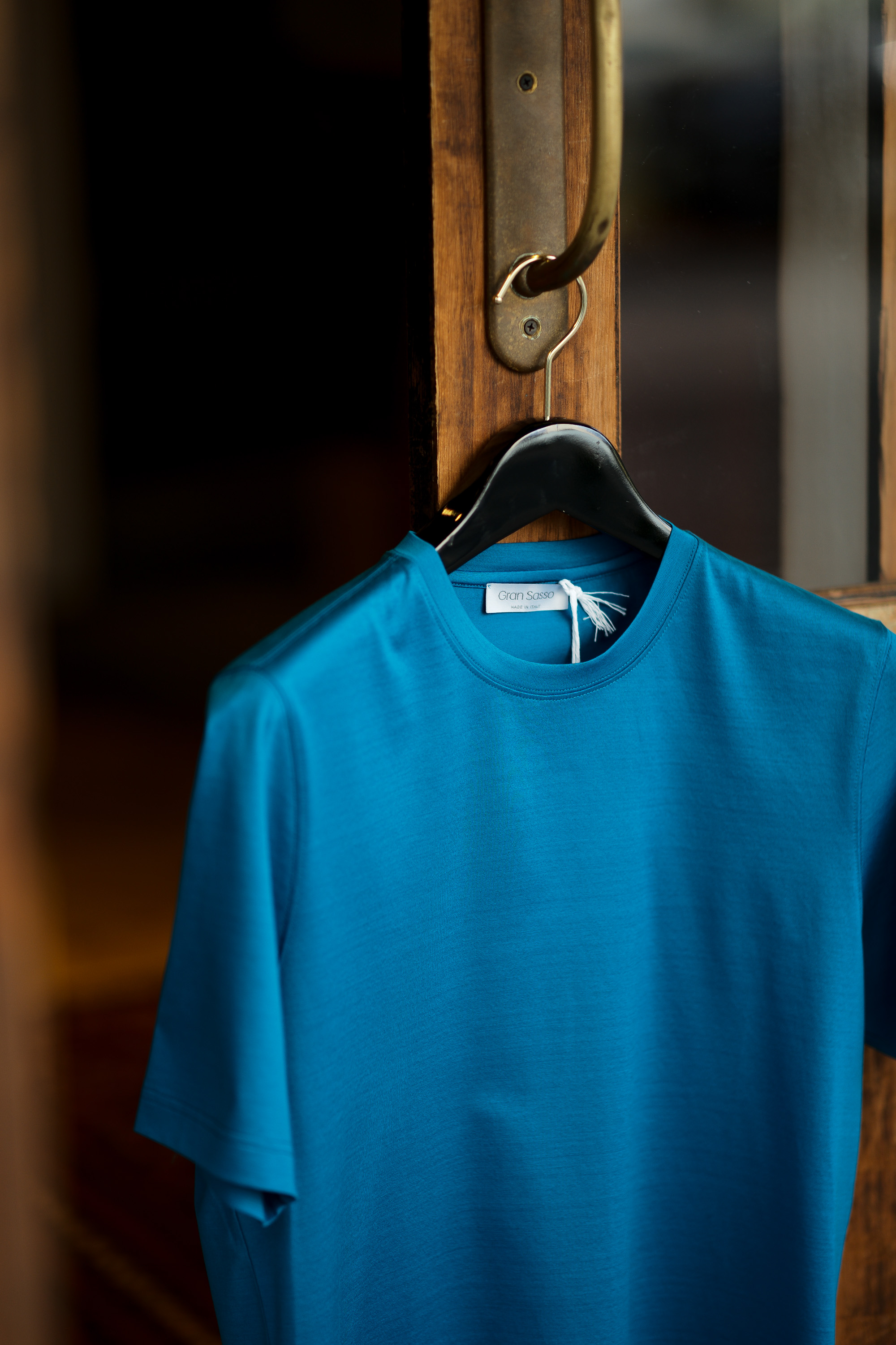 Gran Sasso (グランサッソ) Crew Neck T-shirt (クルーネック Tシャツ) Mercerised Cotton マーセライズドコットン Tシャツ TURQUOISE (ターコイズ・546)　made in italy (イタリア製) 2021春夏新作 gransasso 愛知　名古屋 Alto e Diritto altoediritto アルトエデリット TEE