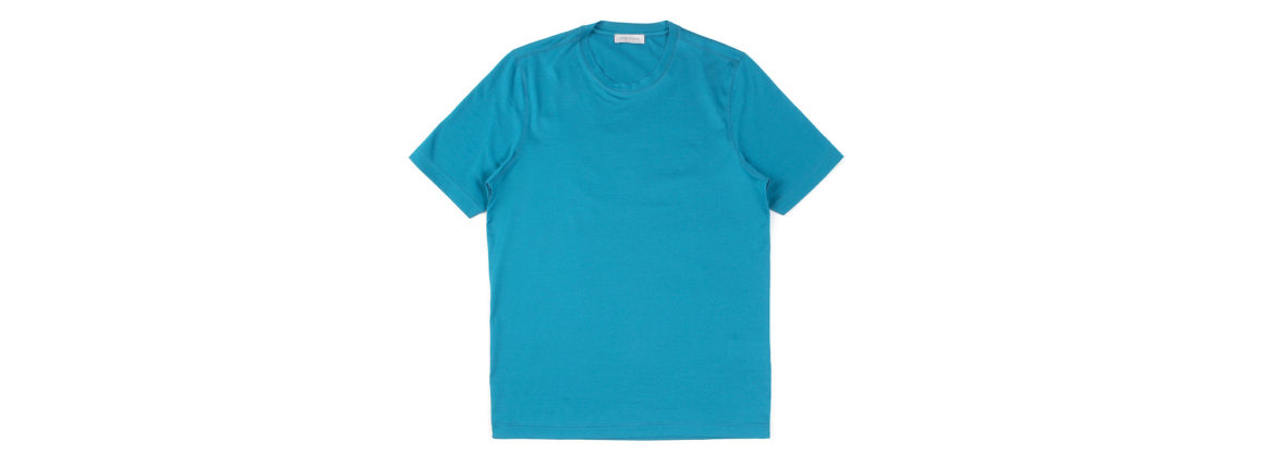 Gran Sasso (グランサッソ) Crew Neck T-shirt (クルーネック Tシャツ) Mercerised Cotton マーセライズドコットン Tシャツ TURQUOISE (ターコイズ・546)　made in italy (イタリア製) 2021春夏新作 gransasso 愛知　名古屋 Alto e Diritto altoediritto アルトエデリット TEE