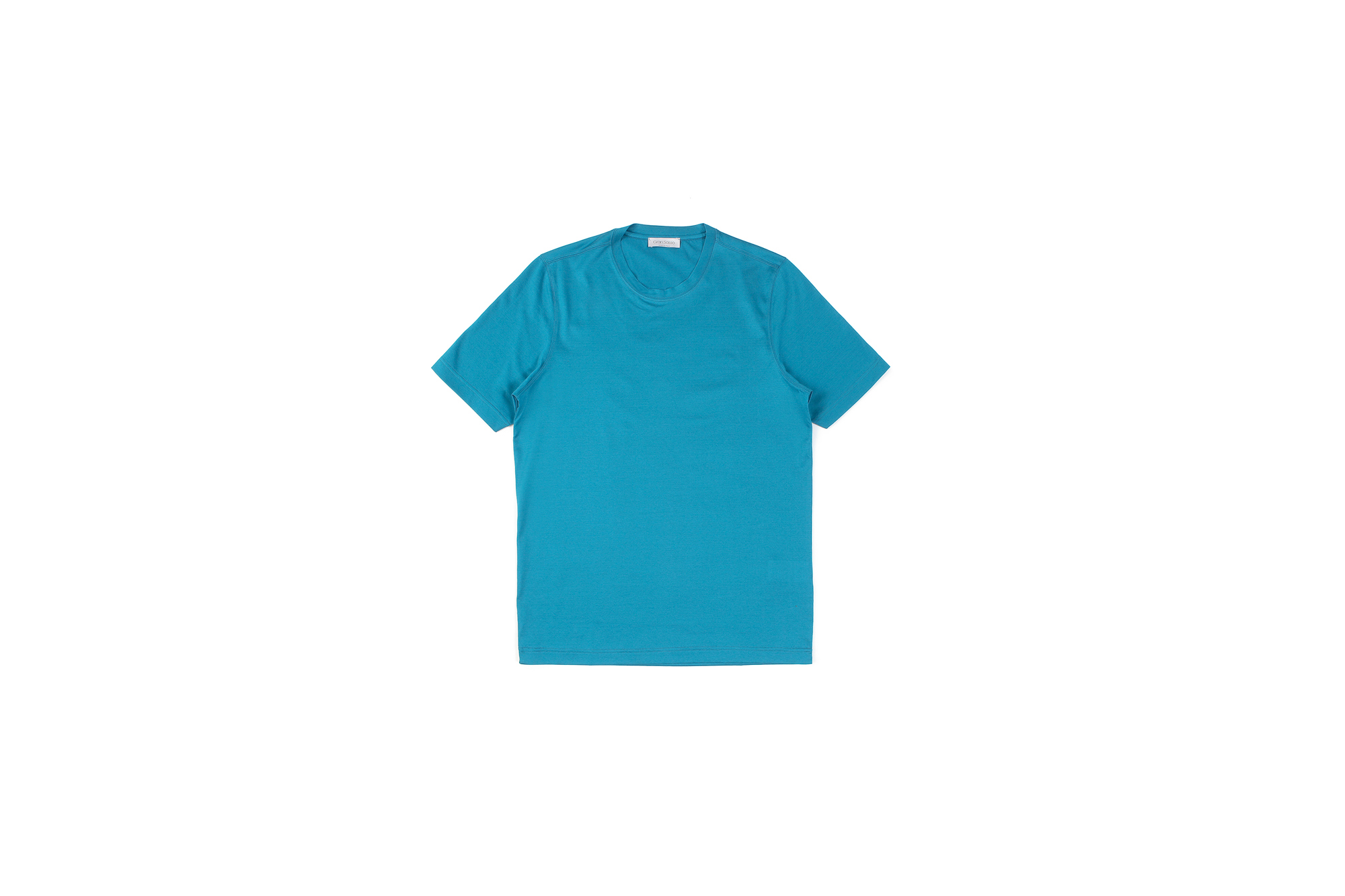 Gran Sasso (グランサッソ) Crew Neck T-shirt (クルーネック Tシャツ) Mercerised Cotton マーセライズドコットン Tシャツ TURQUOISE (ターコイズ・546)　made in italy (イタリア製) 2021春夏新作 gransasso 愛知　名古屋 Alto e Diritto altoediritto アルトエデリット TEE