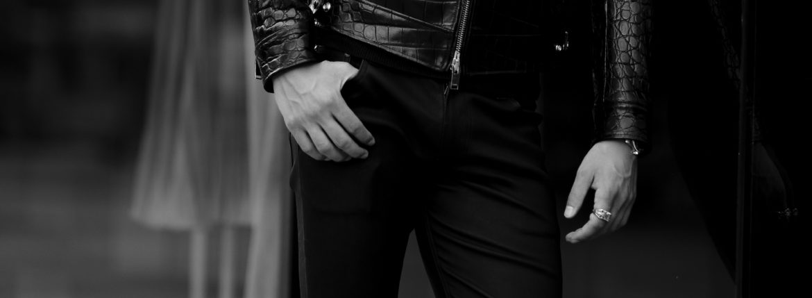 ISAMU KATAYAMA BACKLASH (イサムカタヤマ バックラッシュ) French Deerskin Stretch Leather Pants (フレンチ ディアスキン ストレッチ パンツ) ディアスキン ストレッチ レザー スキニーパンツ BLACK (ブラック) MADE IN JAPAN (日本製) 2021 【Special Model】【Alto e Diritto別注】【5本限定】愛知 名古屋 altoediritto