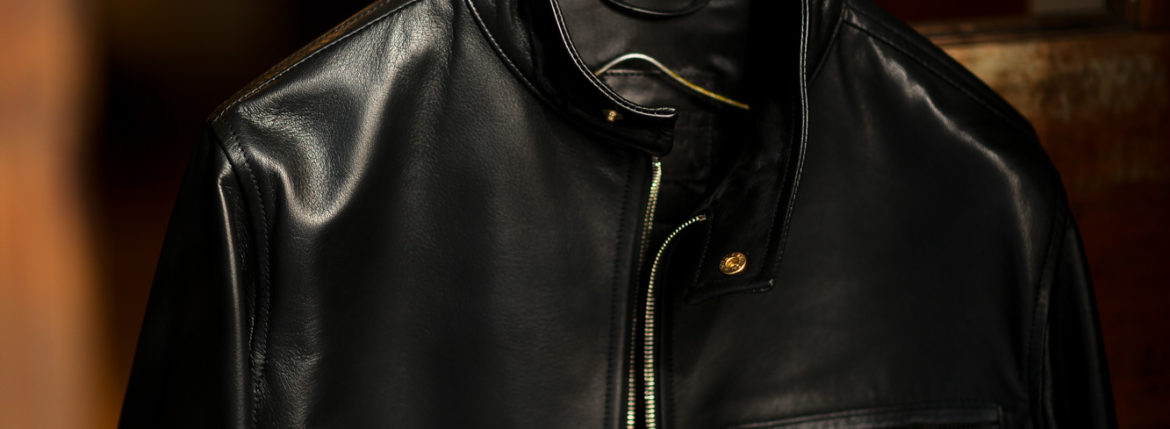 SILENCE (サイレンス) Single Leather Jacket (シングルレザー ジャケット) Goatskin Leather (ゴートスキンレザー) シングル ライダース ジャケット NERO GOLD ZIP (ブラックゴールドジップ) Made in italy (イタリア製) 2021 春夏新作 【入荷しました】【フリー分発売開始】愛知 名古屋 Alto e Diritto altoediritto アルトエデリット レザージャケット