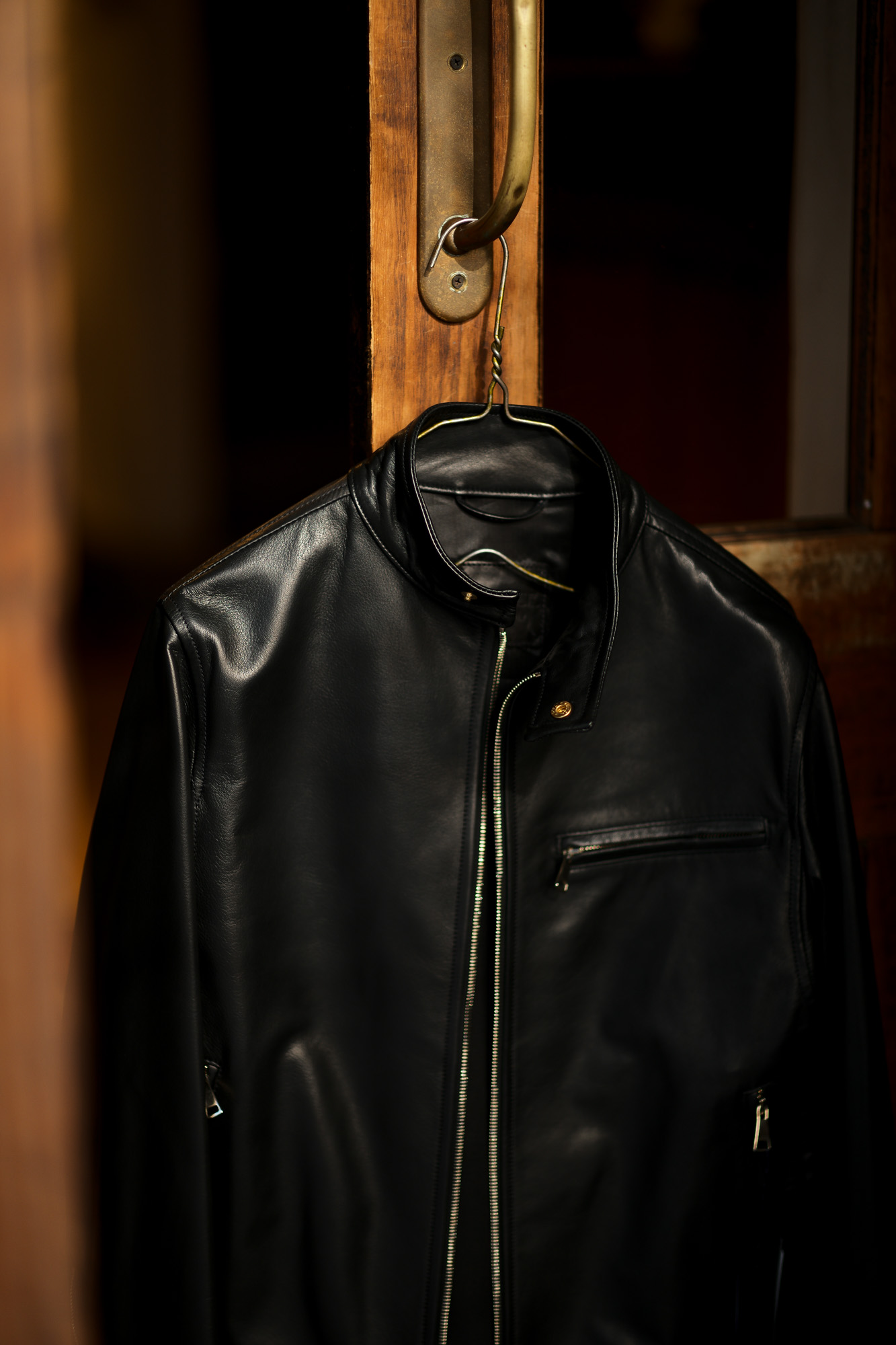 SILENCE (サイレンス) Single Leather Jacket (シングルレザー ジャケット) Goatskin Leather (ゴートスキンレザー) シングル ライダース ジャケット NERO GOLD ZIP (ブラックゴールドジップ) Made in italy (イタリア製) 2021 春夏新作 【入荷しました】【フリー分発売開始】愛知 名古屋 Alto e Diritto altoediritto アルトエデリット レザージャケット