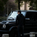 ALTACRUNA (アルタクルーナ) Camouflage Leather Hoodie Jacket (カモフラージュ レザー フーディー ジャケット) Lamb Leather ラムレザー × ナイロン フーディー ジャケット NERO (ブラック・0490) Made in italy (イタリア製) 2021 春夏新作のイメージ