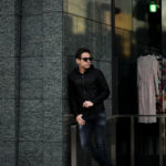 ALTACRUNA (アルタクルーナ) Hound’s Tooth Leather Hoodie Jacket (ハウンドトゥース レザー フーディー ジャケット) Lamb Leather ラムレザー × ナイロン フーディー ジャケット NERO (ブラック・0010) Made in italy (イタリア製)  2021 春夏新作のイメージ