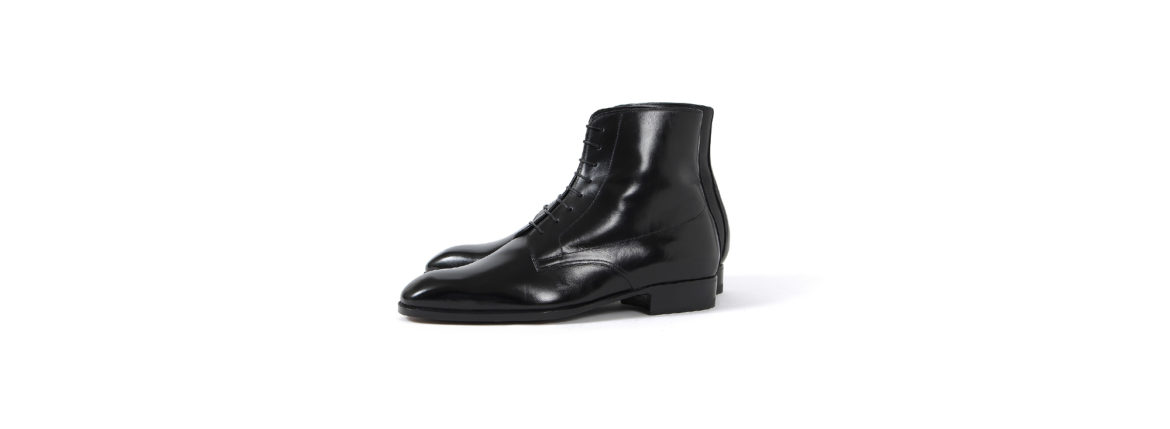 AUBERCY (オーベルシー) HUGH Lace up boots (ヒュー) Du Puy Vitello デュプイ社ボックスカーフ レースアップブーツ NERO (ブラック) made in italy (イタリア製) 2021 春夏新作のイメージ