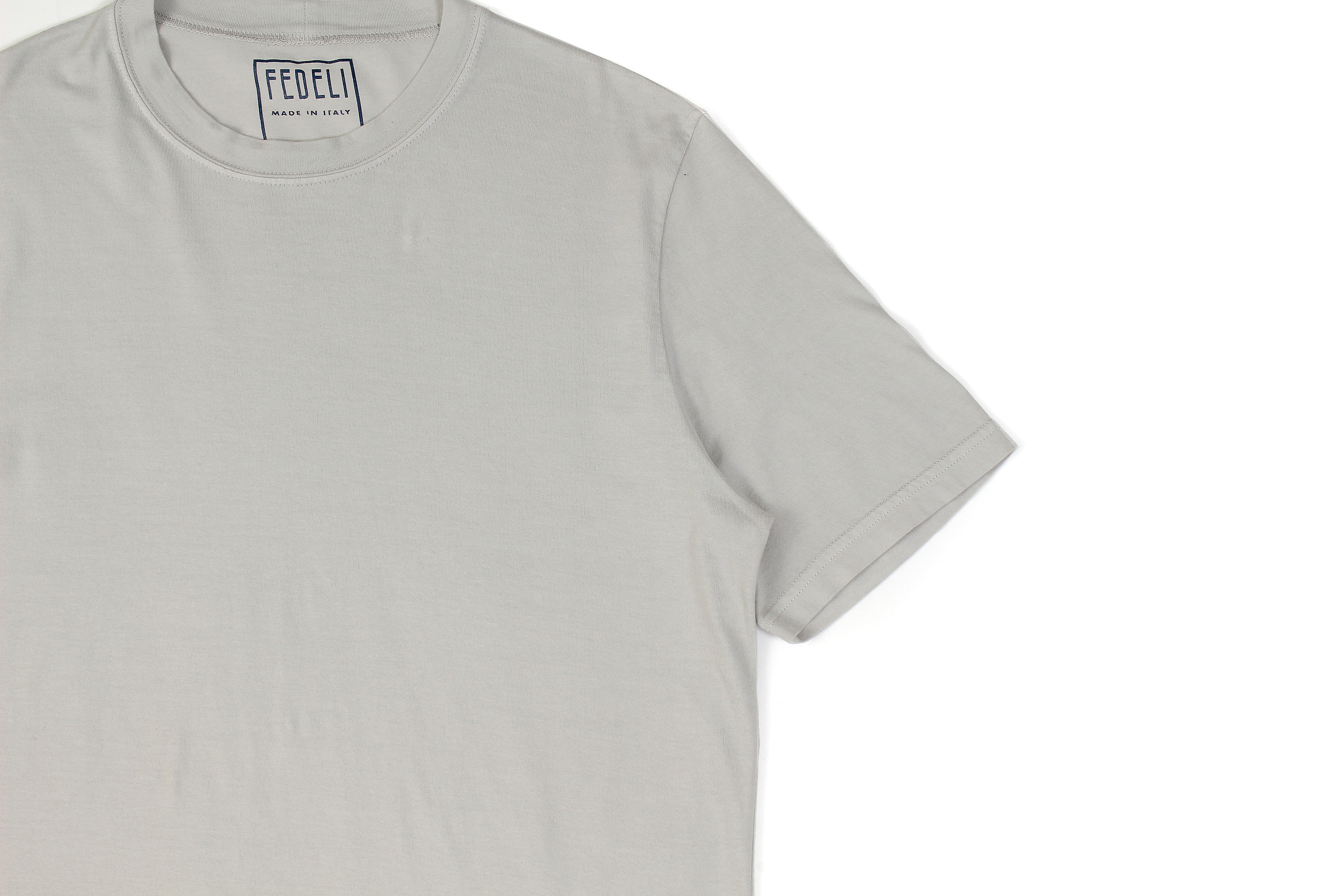 FEDELI(フェデリ) Crew Neck T-shirt (クルーネック Tシャツ) ギザコットン Tシャツ GRAY (グレー・55) made in italy (イタリア製) 2021 春夏【ご予約受付中】愛知 名古屋 altoediritto アルトエデリット スペシャルモデル TEE 半袖Ｔシャツ