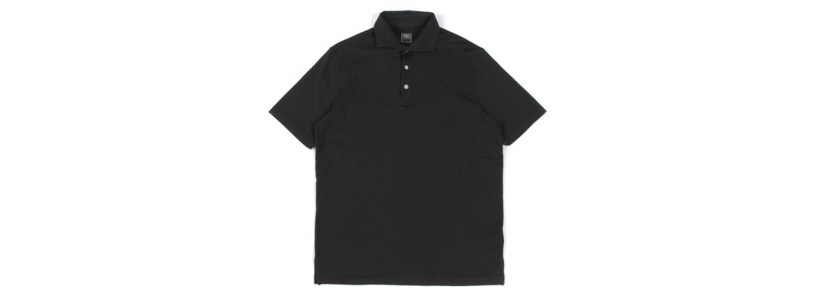 FEDELI (フェデリ) Polo Shirt GIZA45 (ポロシャツ) ギザコットン ポロシャツ BLACK (ブラック・36) made in italy (イタリア製) 2021 春夏新作 愛知 名古屋 Alto e Diritto altoediritto アルトエデリット 半袖ポロシャツ