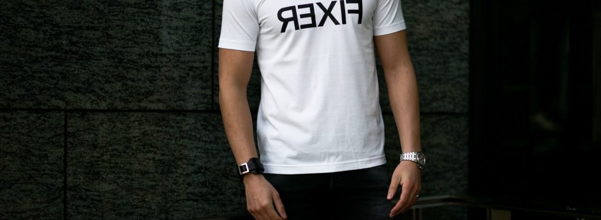 FIXER (フィクサー) FTS-03 Reverse Print Crew Neck T-shirt リバースプリント Tシャツ WHITE (ホワイト) 【ご予約受付中】【2021.2.15(Tue)～2021.2.28(Sun)】 愛知 名古屋 Alto e Diritto altoediritto アルトエデリット Tシャツ