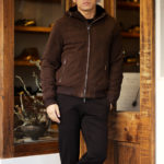 MOORER “ONIRO/FUR-NK” Suede Leather Down Jacket NERO(ブラック・08) 2021秋冬 【ご予約受付中】のイメージ