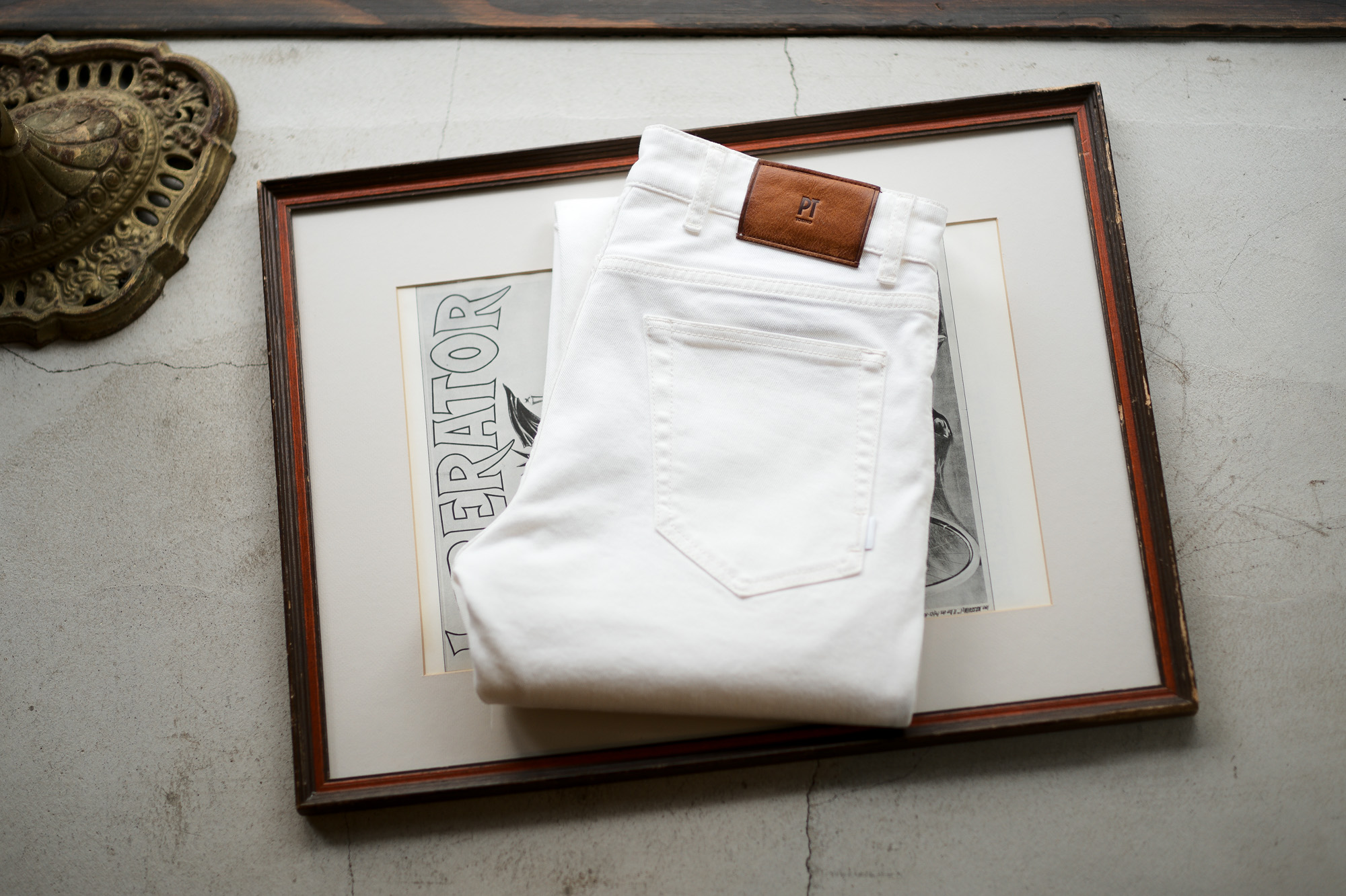 PT TORINO DENIM (ピーティートリノデニム) SWING (スイング) SUPER SLIM FIT (スーパースリムフィット) ストレッチ ワンウォッシュ デニムパンツ WHITE (ホワイト・CH59) 2021 春夏 愛知　名古屋 Alto e Diritto altoediritto アルトエデリット 白デニム