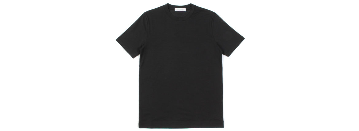 Cruciani (クルチアーニ) Cotton Stretch Crew Neck T-shirt (コットン ストレッチ クルーネック Tシャツ) クルーネック Tシャツ BLACK (ブラック・2000) made in italy (イタリア製) 2021 春夏新作 愛知 名古屋 Alto e Diritto altoediritto アルトエデリット Tシャツ　ニットTシャツ