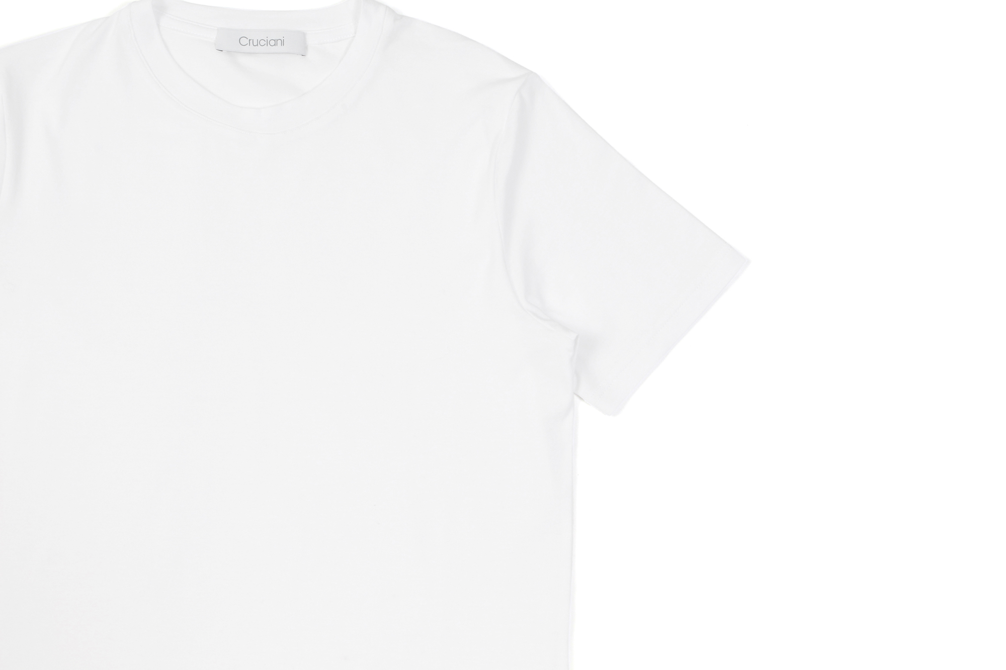 Cruciani (クルチアーニ) Cotton Stretch Crew Neck T-shirt (コットン ストレッチ クルーネック Tシャツ) クルーネック Tシャツ WHITE (ホワイト・1000) made in italy (イタリア製) 2021 春夏新作 愛知 名古屋 Alto e Diritto altoediritto アルトエデリット Tシャツ　ニットTシャツ