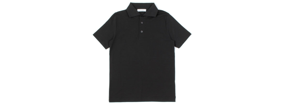 Cruciani (クルチアーニ) Cotton Stretch Polo Shirt コットン ストレッチ ポロシャツ BLACK (ブラック・2000) made in italy (イタリア製) 2021 春夏新作 愛知 名古屋 Alto e Diritto altoediritto アルトエデリット 半袖ポロシャツ