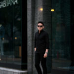 cuervo bopoha(クエルボ ヴァローナ) Sartoria Collection (サルトリア コレクション) Riot (ライオット) STRETCH COTTON ストレッチコットン シャツ BLACK(ブラック) MADE IN ITALY (イタリア製) 2021 春夏新作のイメージ