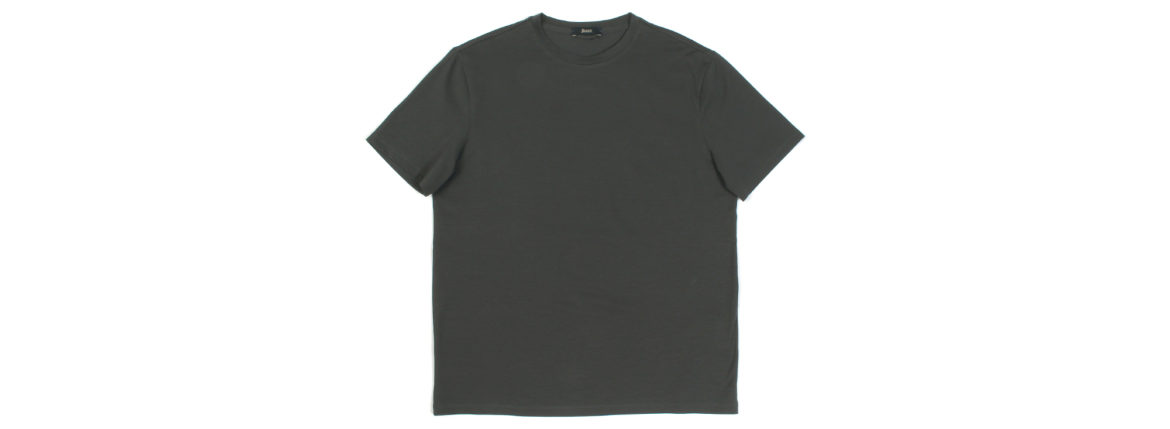 HERNO (ヘルノ) Cotton Stretch Crew Neck T-shirt (コットン ストレッチ クルーネック Tシャツ) クルーネック Tシャツ CHARCOAL (チャコール・9480) 2021 春夏新作 Alto e Diritto altoediritto アルトエデリット Tee