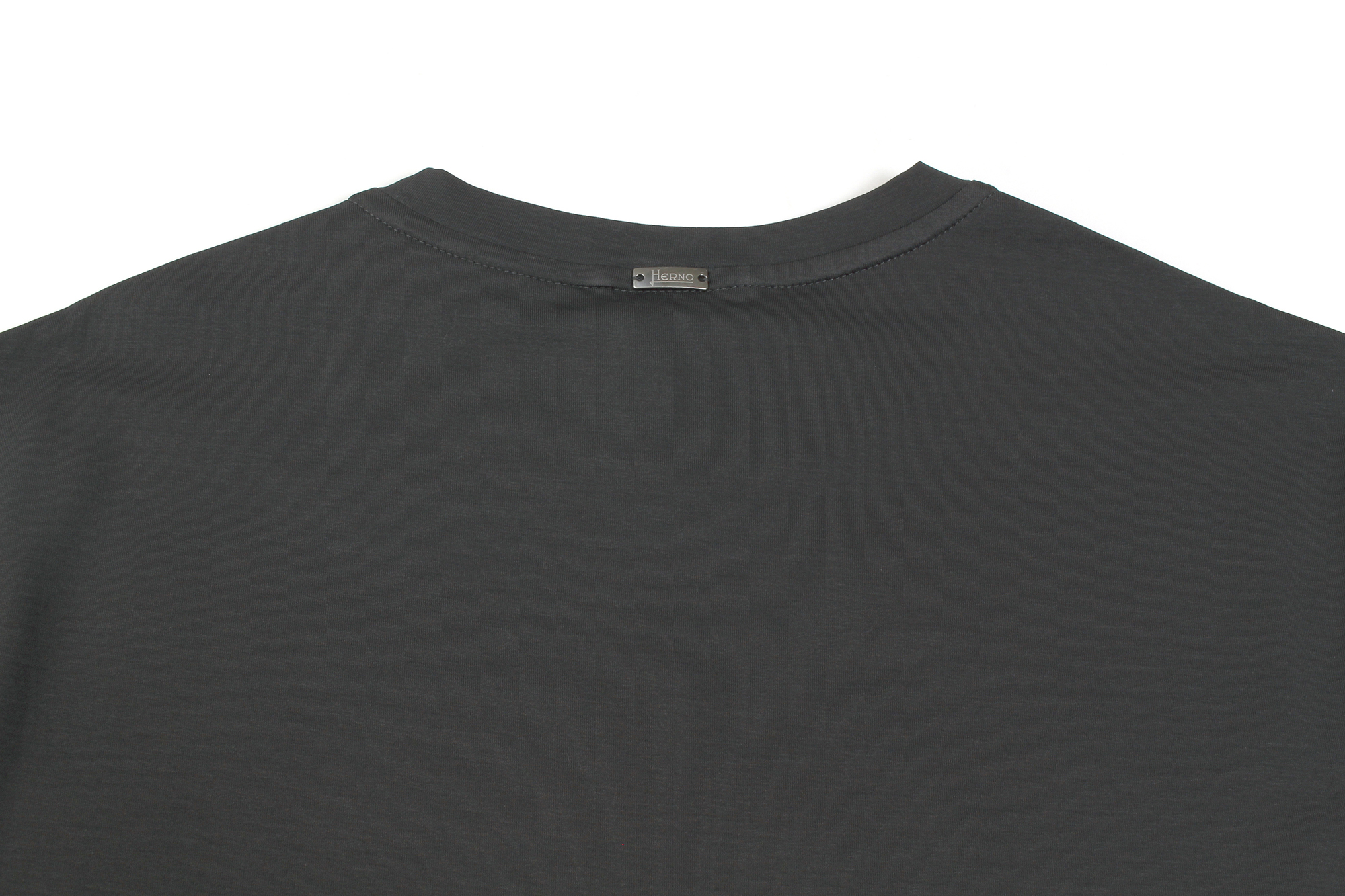 HERNO (ヘルノ) Cotton Stretch Crew Neck T-shirt (コットン ストレッチ クルーネック Tシャツ) クルーネック Tシャツ CHARCOAL (チャコール・9480) 2021 春夏新作 Alto e Diritto altoediritto アルトエデリット Tee