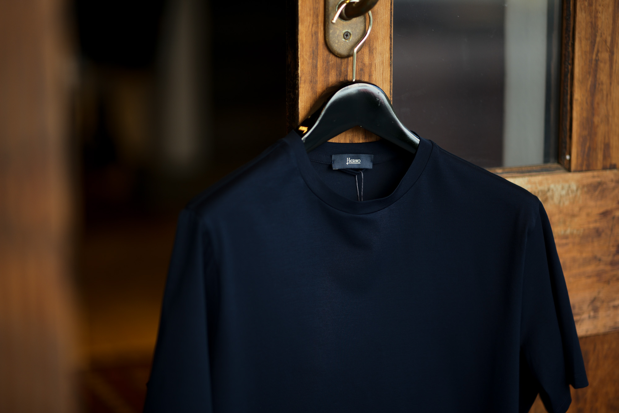 HERNO (ヘルノ) Cotton Stretch Crew Neck T-shirt (コットン ストレッチ クルーネック Tシャツ) クルーネック Tシャツ NAVY (ネイビー・9200) 2021 春夏新作 Alto e Diritto altoediritto アルトエデリット Tee