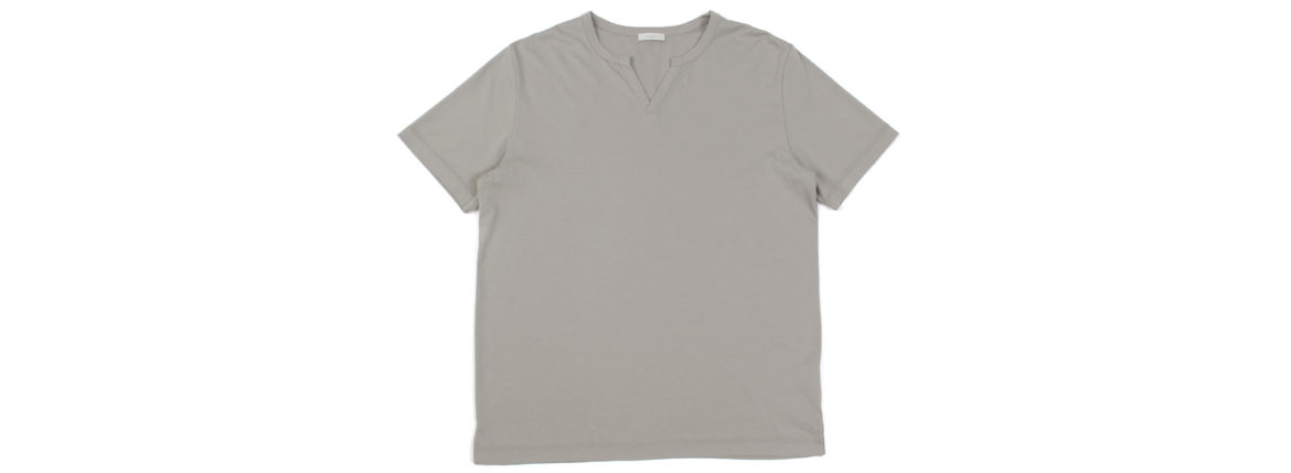 nomiamo (ノミアモ) SUPIMA 80/1 Key Neck T-shirt スーピマコットン キーネック Tシャツ GREGE (グレージュ) 2021 春夏 【Alto e Diritto別注】【Special限定モデル】【ご予約受付中】 愛知 名古屋 Altoediritto アルトエデリット カットソー 半袖Tシャツ